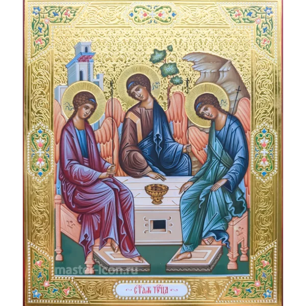 Рукописная икона Троица