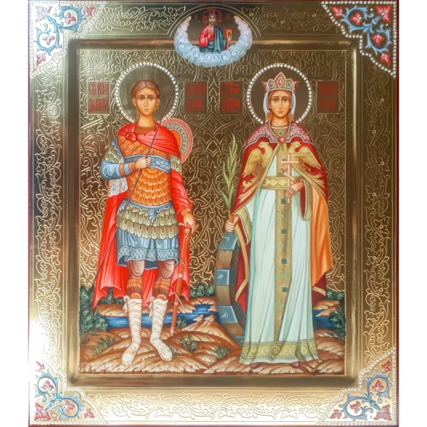 Икона Святые Екатерина и Дмитрий Солунский