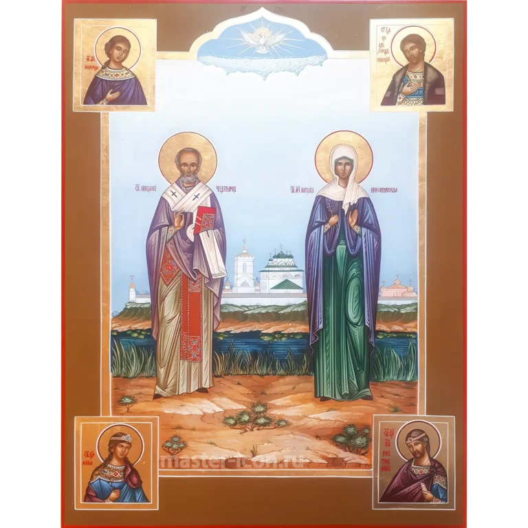 Икона Николай Чудотворец и Наталья Никомидийская