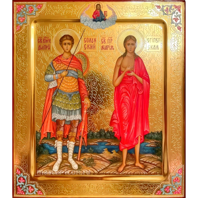 Икона Великомученик Димитрий и Преподобная Мария