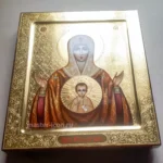 Икона Богородицы Знамение с чеканкой