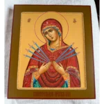 Рукописная икона Семистрельной Богородицы