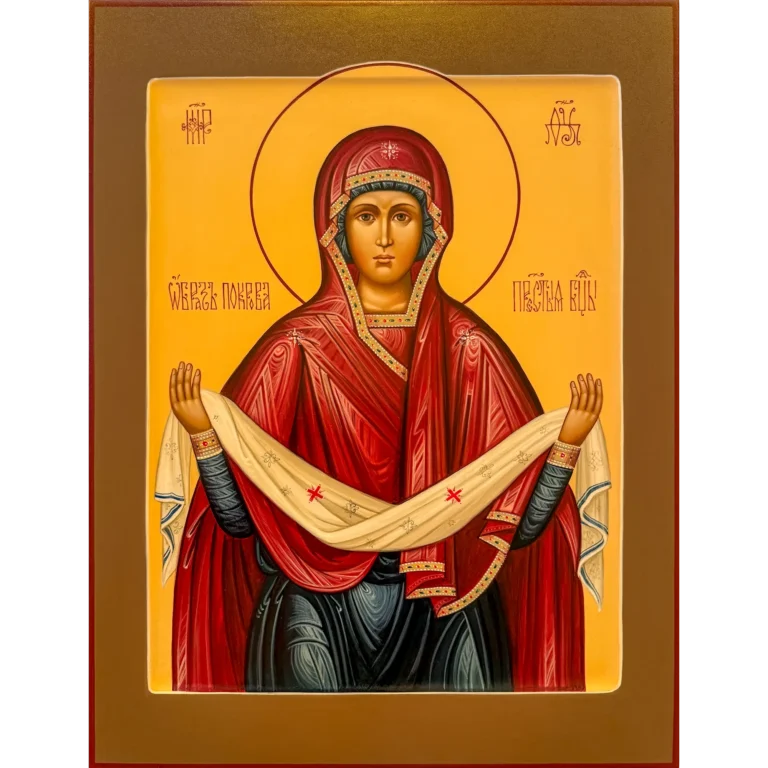 Готовая икона Покрова Божией Матери